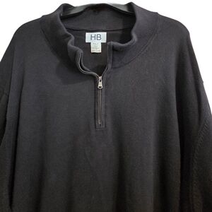 Harbor Bay Black Zip-Up Knit Pullover